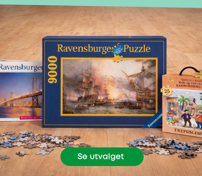 Puslespill i flere vanskelighetsgrader for barn og voksne – koselig og avslappende aktivitet.