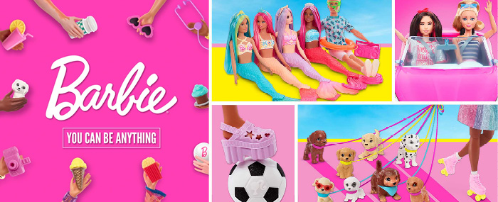 Se hele utvalget av dukker, tilbehør og lekesett fra Barbie