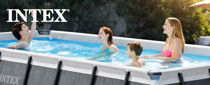 Intex rammebasseng med solid konstruksjon for stabil og holdbar badeopplevelse.
