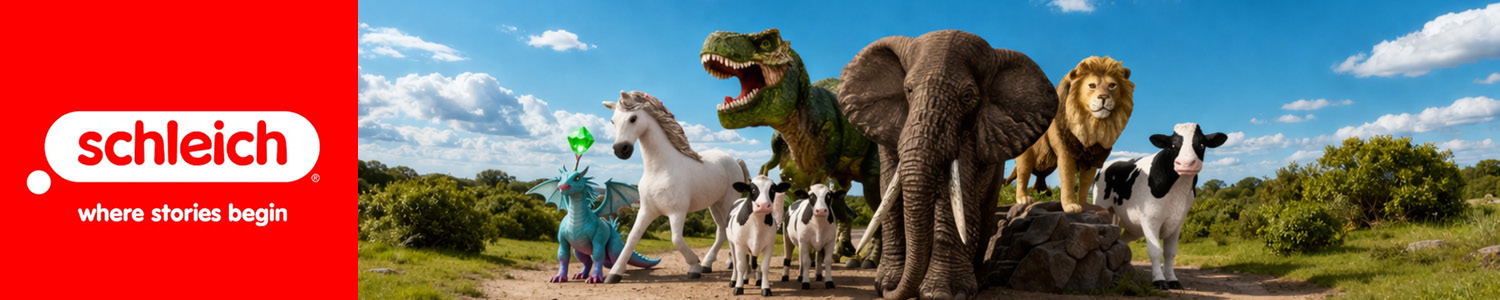 Realistiske Schleich dyrefigurer til kreativ lek og samling.