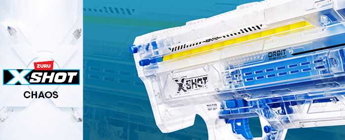 XSHOT Chaos blaster med høy hastighet og kraft for intense kamper