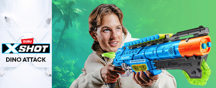 XSHOT Dino Attack blaster med dinosaurdesign for actionfylt lek med dart