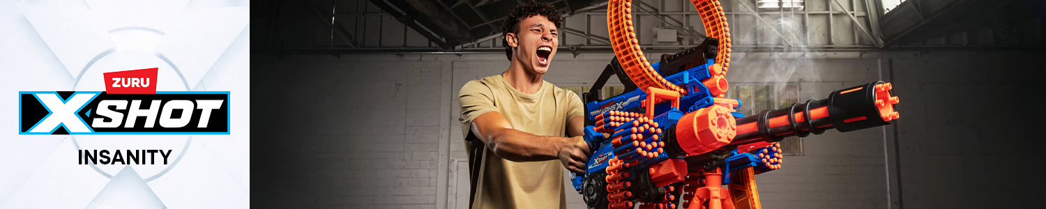 XSHOT Insanity blaster med høy kapasitet og kraftig skyting for actionfylt lek