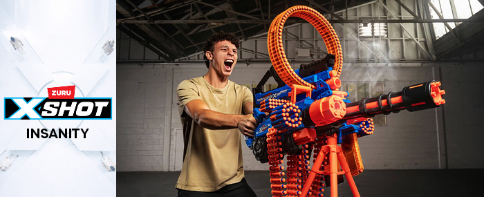 XSHOT Insanity blaster med høy kapasitet og kraftig skyting for actionfylt lek