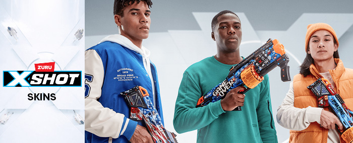 XSHOT Skins blaster med fargerikt design og høy presisjon for morsom dartlek