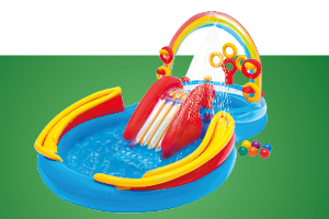 Oppblåsbare bade- og aktivitetssenter for barn fra 2 år