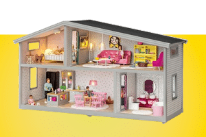 Dukkehus til barn for kreativ dukkelek