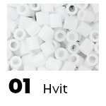 Hama perler i fargen hvit (nr. 01). Finn midi perler i flere størrelser – perfekt til kreative perleprosjekter hos Extra Leker.