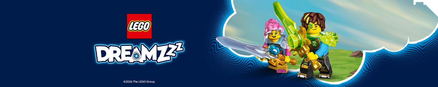 LEGO Dreamzzz sett med fantasifulle verdener, kreative figurer og drømmeinspirerte bygg.