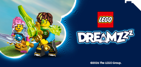 LEGO Dreamzzz sett med fantasifulle verdener, kreative figurer og drømmeinspirerte bygg.