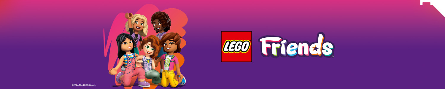 LEGO Friends sett med venner, dyr og hverdagsliv i Heartlake City, fokusert på rollelek.