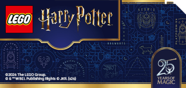 LEGO Harry Potter sett med Hogwarts, magiske skapninger og kjente karakterer fra trollmannsverdenen.