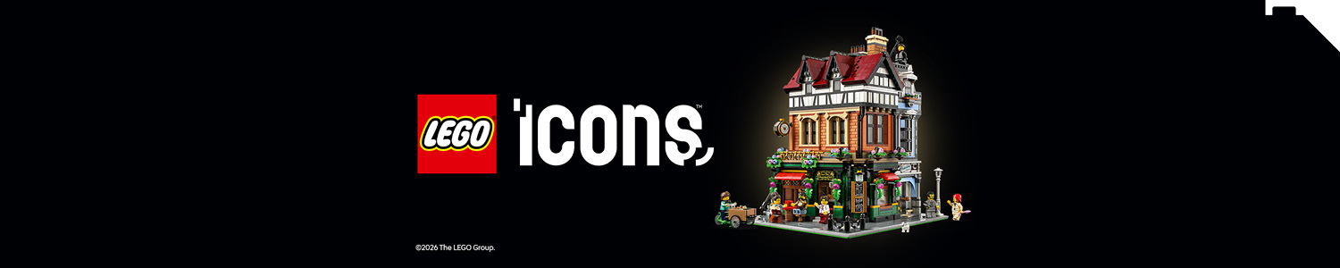LEGO Icons byggesett for voksne, med ikoniske modeller og avanserte detaljer.