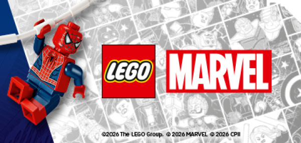 LEGO Marvel sett med Avengers, Spider-Man og andre superhelter i actionfylte bygg.