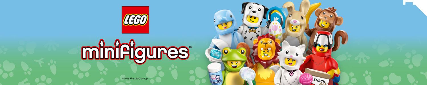 LEGO Minifigures poser med unike samlerfigurer, tilbehør og karakterer.