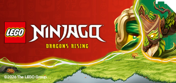 LEGO Ninjago sett med ninjaer, drager, kjøretøy og kamp mot ondskap.