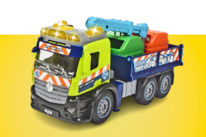 Hos Extra Leker har vi et stort utvalg av lastebiler, gravemaskiner, dumpere og alt av kjøretøy til byggeplassen for barn.
