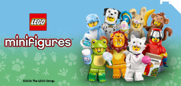 LEGO Minifigures poser med unike samlerfigurer, tilbehør og karakterer.